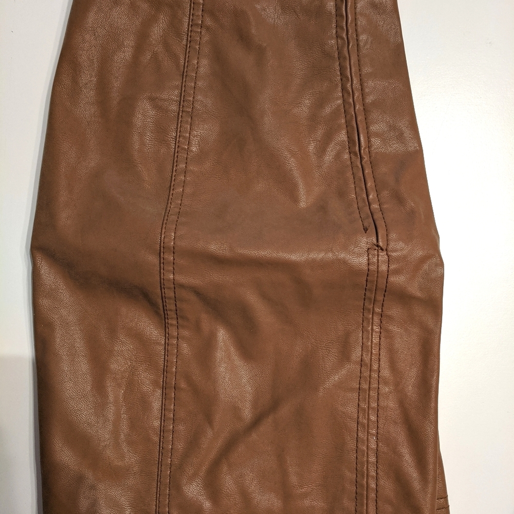 Free People Faux Leather Mini Skirt